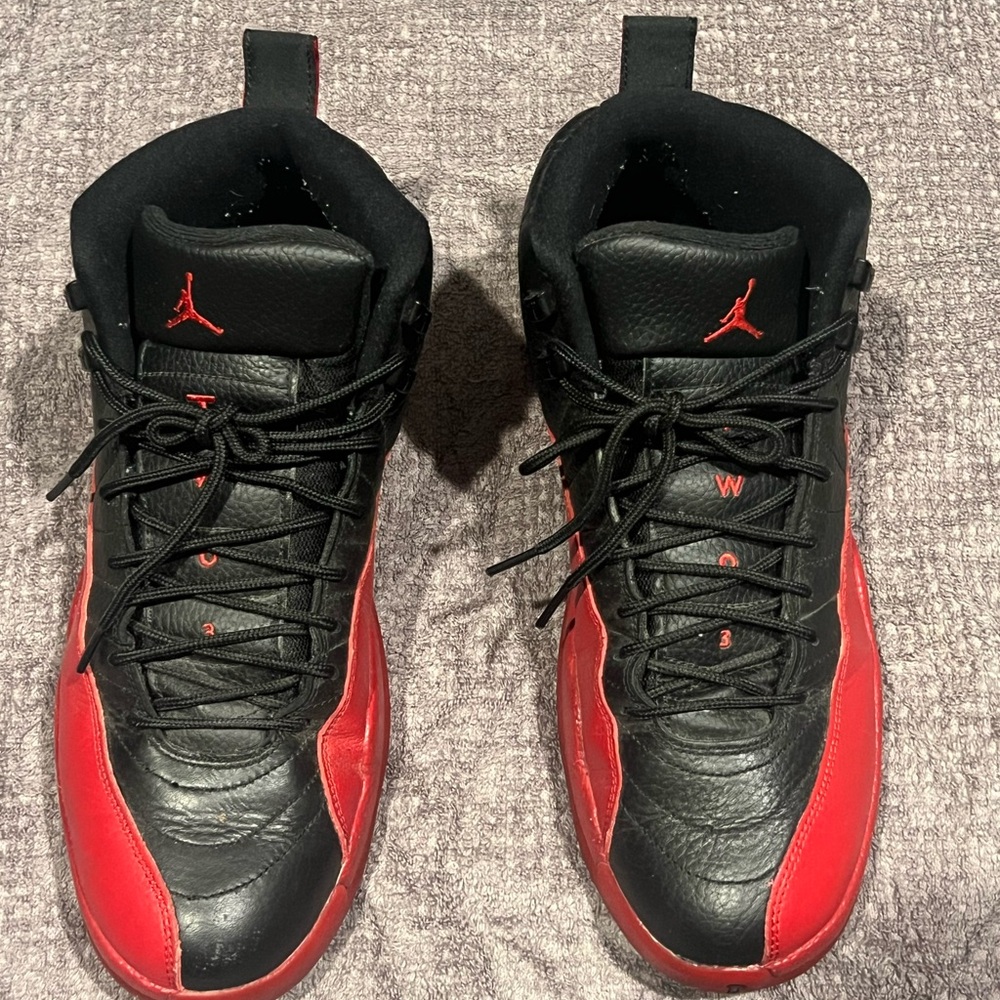Jordan 12 “Flu Games” Men's Black and Red High-Top Sneakers